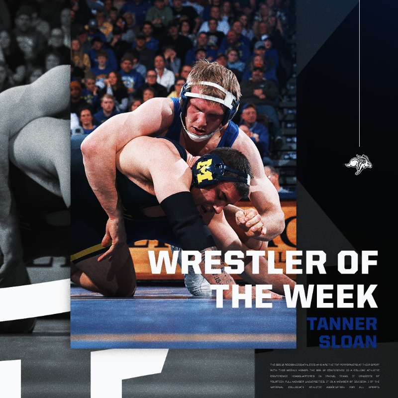 Big12Conference's tweet photo. A pair of ranked victories leads to #Big12WR weekly honors for the @GoJacksWrestle senior.