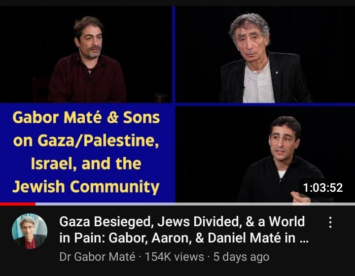 An incredible public offering from <a href="/DrGaborMate/">Dr. Gabor Maté</a> and his family 🕊️
Thank you
#AntiRacism #Gaza #GenerationalTrauma #GenerationalResilience

youtu.be/azxtxKyHntA?si…
*
I hope all advocates of Scotland's <a href="/ACEAwareNation/">ACE-Aware Nation</a> follow their lead &amp; speaks up on Racism &amp; #PalestinianLiberation