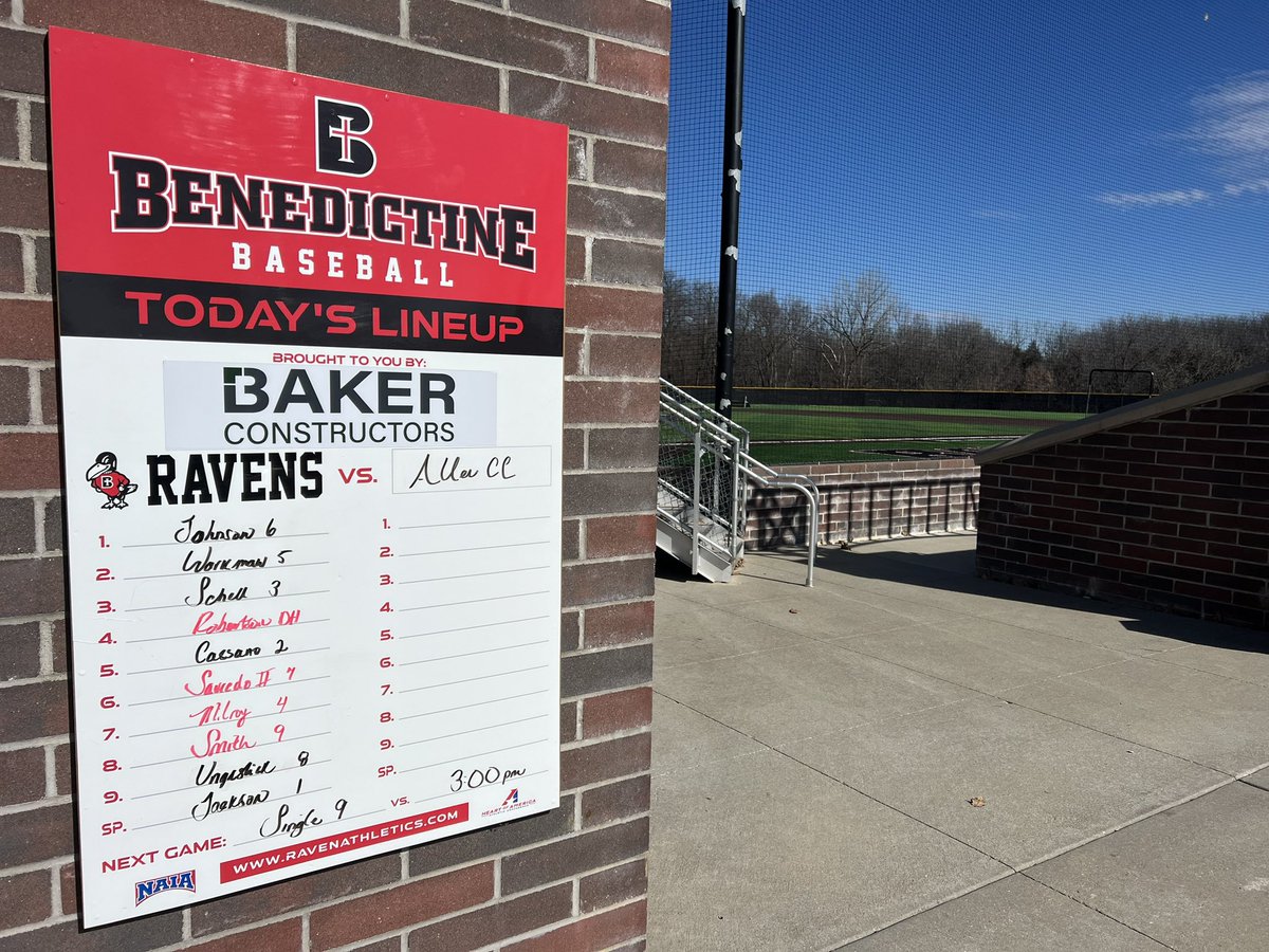 Your starting lineup vs Allen CC is brought to you by <a href="/BakerBuildersCO/">Baker Builders, LLC</a> 

First pitch is at 3:00pm and will be live-streamed on our Facebook page!