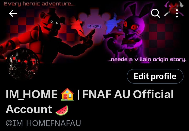 IM_HOMEFNAFAU's tweet photo. It's official! We've undergone some updates as we're not JUST Hero Of The Night anymore! We're now the official #IM_HOMEAU account! So expect more news, reveals, etc from new and fresh corners of this AU soon!
#HeroOfTheNight #FNAF #ANewFuture #HOTNFORPALESTINE #GameOnKeepRunning https://t.co/y8zaUsdx2d