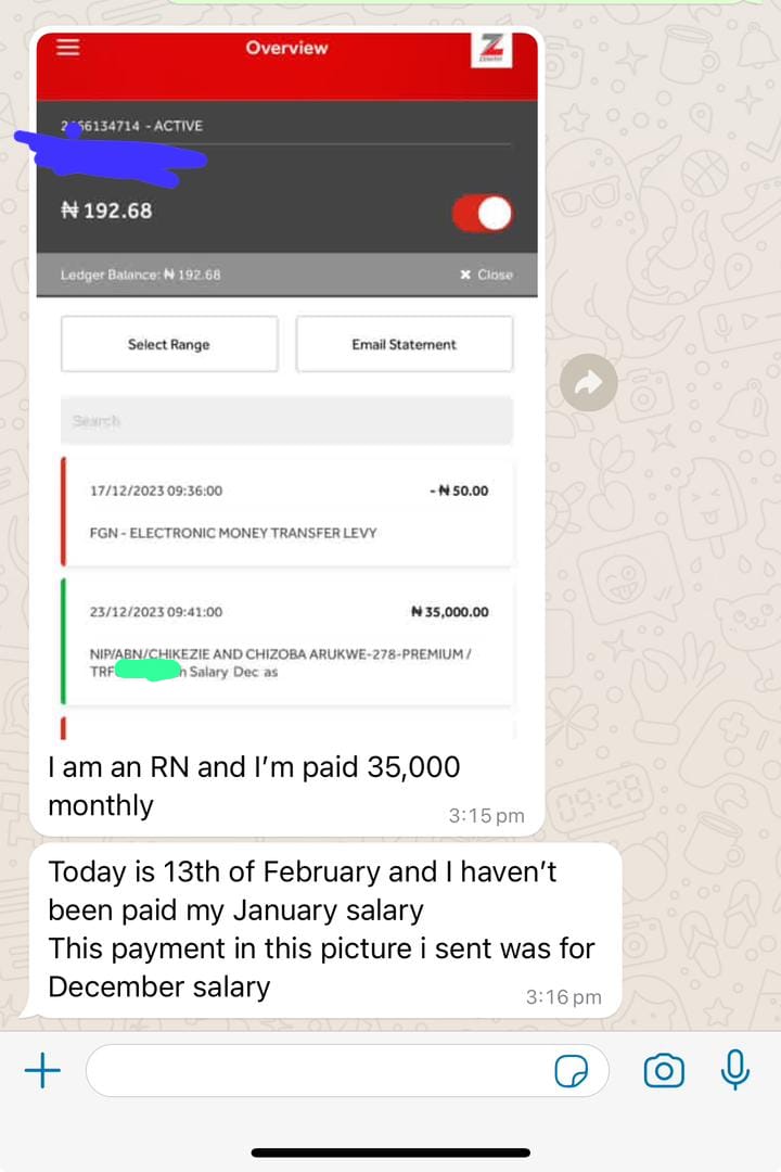 KelvinOssai's tweet photo. The NMCN Registra said, "Nurses in Nigeria are paid well, and some earn 200k" Please see below the salary of a nurse (35k). 

The second slide is the equivalent of this in pounds!!🤦🏾 on top of this, they still owe the salary for months!!

#NotoNMCNverficationrule 
#NotoNMCNverificationrules 
#NotoNMCNVerification