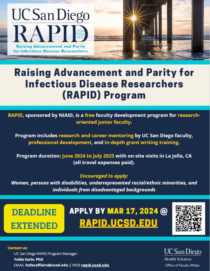 Laura Anzaldi Mike (@lauraamike) on Twitter photo This was a great training experience that helped me rapidly (🤓) launch my independent lab. I still rely on my peer and mentor relationships that I built through the program.
If you are a #newPI, consider applying.
rapid.ucsd.edu This was a great training experience that helped me rapidly (🤓) launch my independent lab. I still rely on my peer and mentor relationships that I built through the program.
If you are a #newPI, consider applying.
rapid.ucsd.edu
