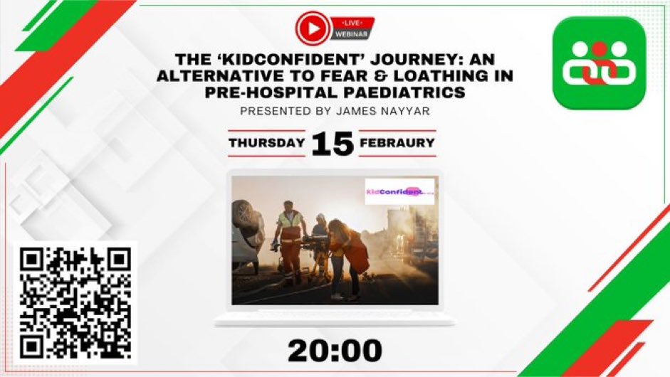 @DocNayyar (@docnayyar) on Twitter photo Just under 48hrs until the FREE <a href="/KidConfident23/">KidConfident</a> <a href="/TraumaCareUK/">Trauma Care Charity UK</a> webinar on pre-hospital paediatrics for EVERYONE involved in paediatric trauma - from roadside to resus & beyond!
Register now if you haven’t already buff.ly/3SHk5wv
#paramedics #paediatrics
15/2/24 @ 8pm Just under 48hrs until the FREE <a href="/KidConfident23/">KidConfident</a> <a href="/TraumaCareUK/">Trauma Care Charity UK</a> webinar on pre-hospital paediatrics for EVERYONE involved in paediatric trauma - from roadside to resus & beyond!
Register now if you haven’t already buff.ly/3SHk5wv
#paramedics #paediatrics
15/2/24 @ 8pm