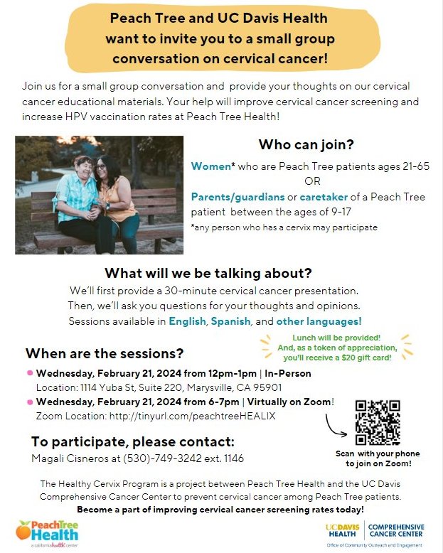 ipickpeach's tweet photo. Join Peach Tree and UC Davis Health for an essential discussion on cervical cancer! Empower yourself with knowledge and action. Regular screenings, like Pap tests and HPV vaccinations, are vital in preventing cervical cancer.  #PreventCervicalCancer #StayHealthy #ipickpeach https://t.co/YrZz91JHYP