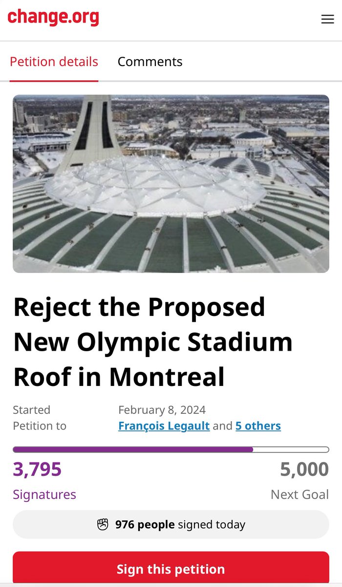 eliasmakos's tweet photo. There’s now a petition against the Olympic Stadium roof replacement project at https://t.co/UnGRuhfNRn
(I am not connected to the petition) https://t.co/1h1KrHxjBm