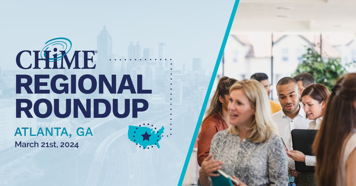 Calling all CHIME, AEHIS, AEHIT, &amp; AEHADA members! 🚀 The CHIME Regional Roundup is hitting Atlanta, GA on Mar. 21, 3-6:30 PM. Join us for networking, learning, and a good ol' time. RSVP Now 👉🏼 chimedhl.org/3wdkFcK

Thank you <a href="/Artera_io/">Artera</a>! 
#CHIMERegionalRoundUp