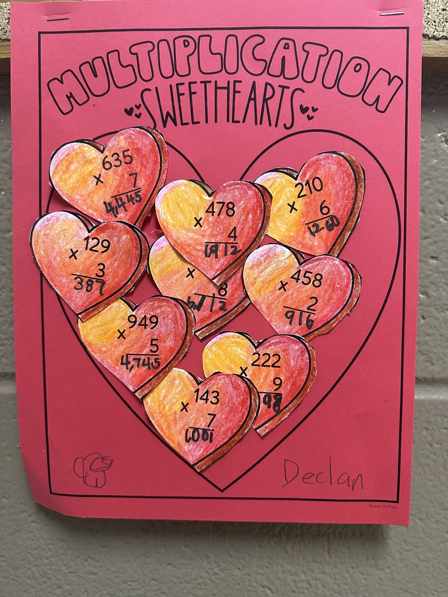 MsIKEsClass's tweet image. multiplication sweethearts. 💕✖️🫶🏼