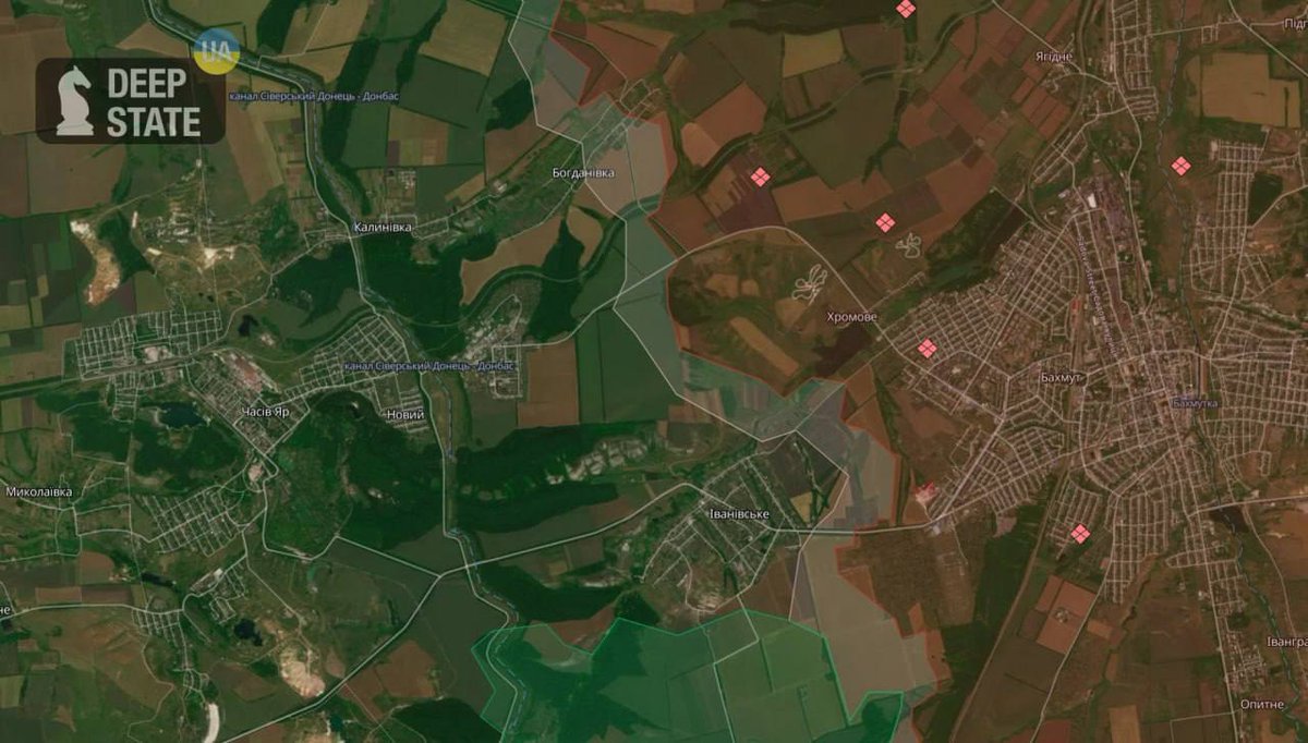 anno1540's tweet photo. ❕ About the fighting east of #ChasovoyYar, - Deep State.
❗️ The situation to the east of the city in the operational zone between #Bohdanivka and #Ivanovsky continues to deteriorate. The enemy is trying to reach the ridge with airborne forces. Between this ridge and the lowland there is a height difference of almost 100 meters.
@smolii_ukraine
https://t.co/Tmb7bvBIMs
