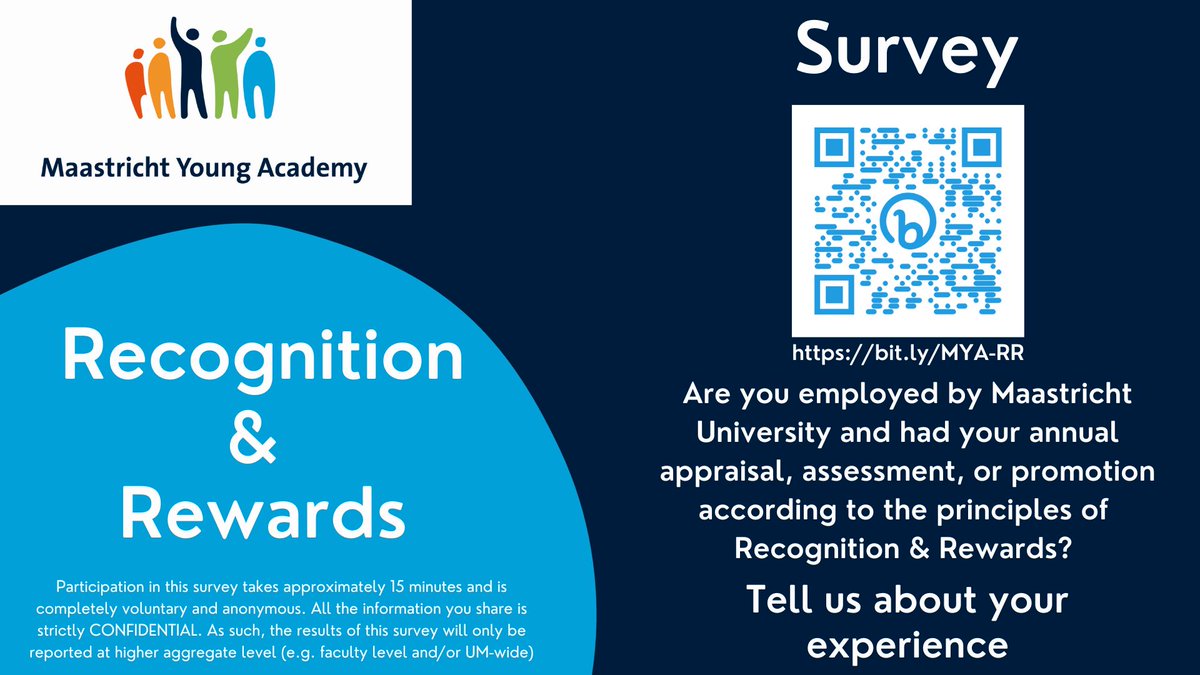 We, the Maastricht Young Academy, would love to hear your thoughts on 'Recognition & Rewards' (@MaastrichtU employees only). Please read the text below and fill out the survey: bit.ly/MYA-RR. This would help us and the UM community a lot. Thank you. P.S. Please RT. 💙