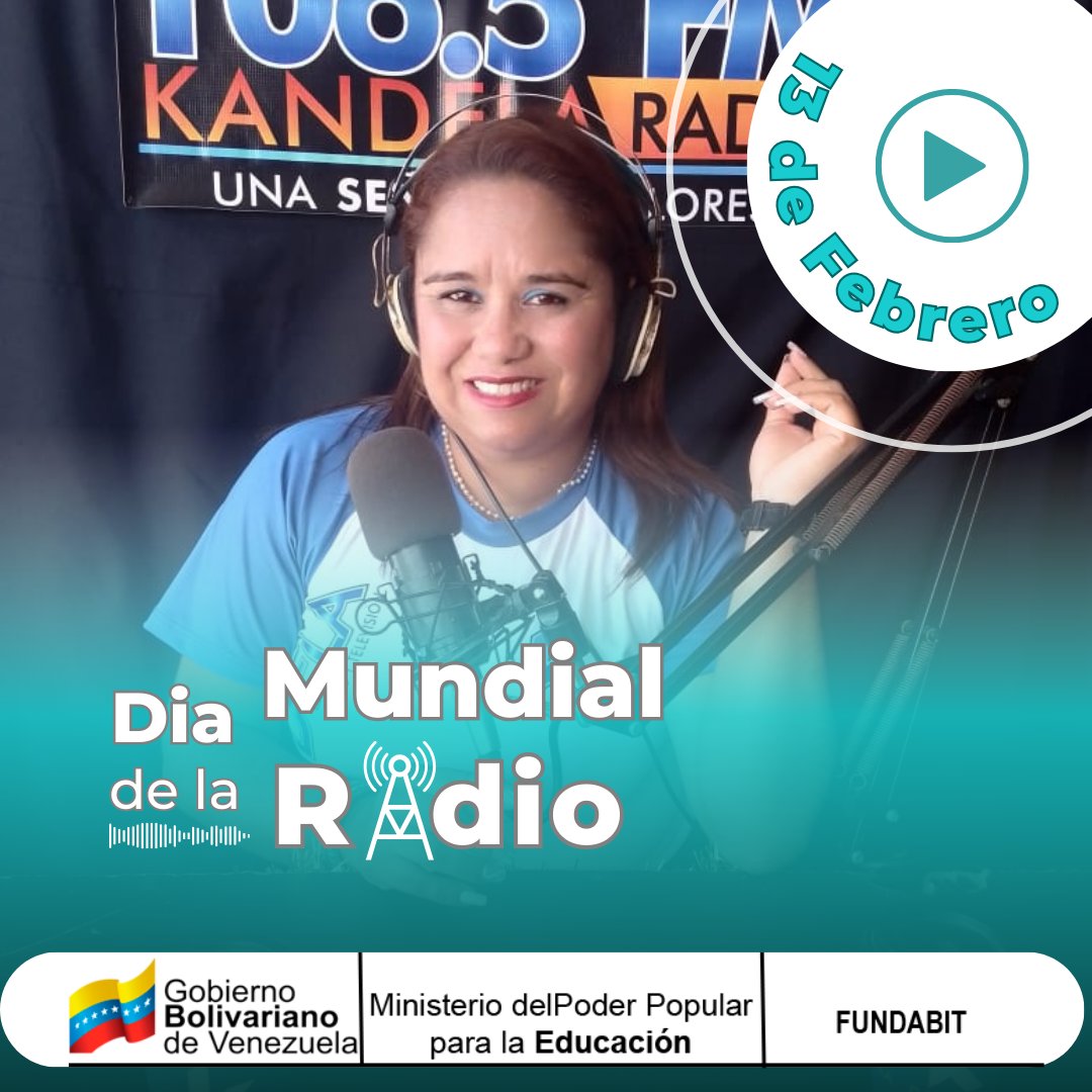 #13Feb Hoy Dia Mundial de la Radio. #CarnavalesFelices2024
<a href="/NicolasMaduro/">Nicolás Maduro</a> <a href="/_LaAvanzadora/">Yelitze Santaella</a> @MPPEDUCACION <a href="/Fundabit_/">FundabitOficial</a> <a href="/leivi24/">Leivi/Oceanía</a> <a href="/cdcelara/">Centro de Desarrollo de la Calidad Educativa Lara</a> <a href="/ArriechiNixon/">Nixon Arrieche</a> <a href="/Fundabitlara01/">Fundabit Lara</a> <a href="/Dimary08/">D!mary_Anzola</a>