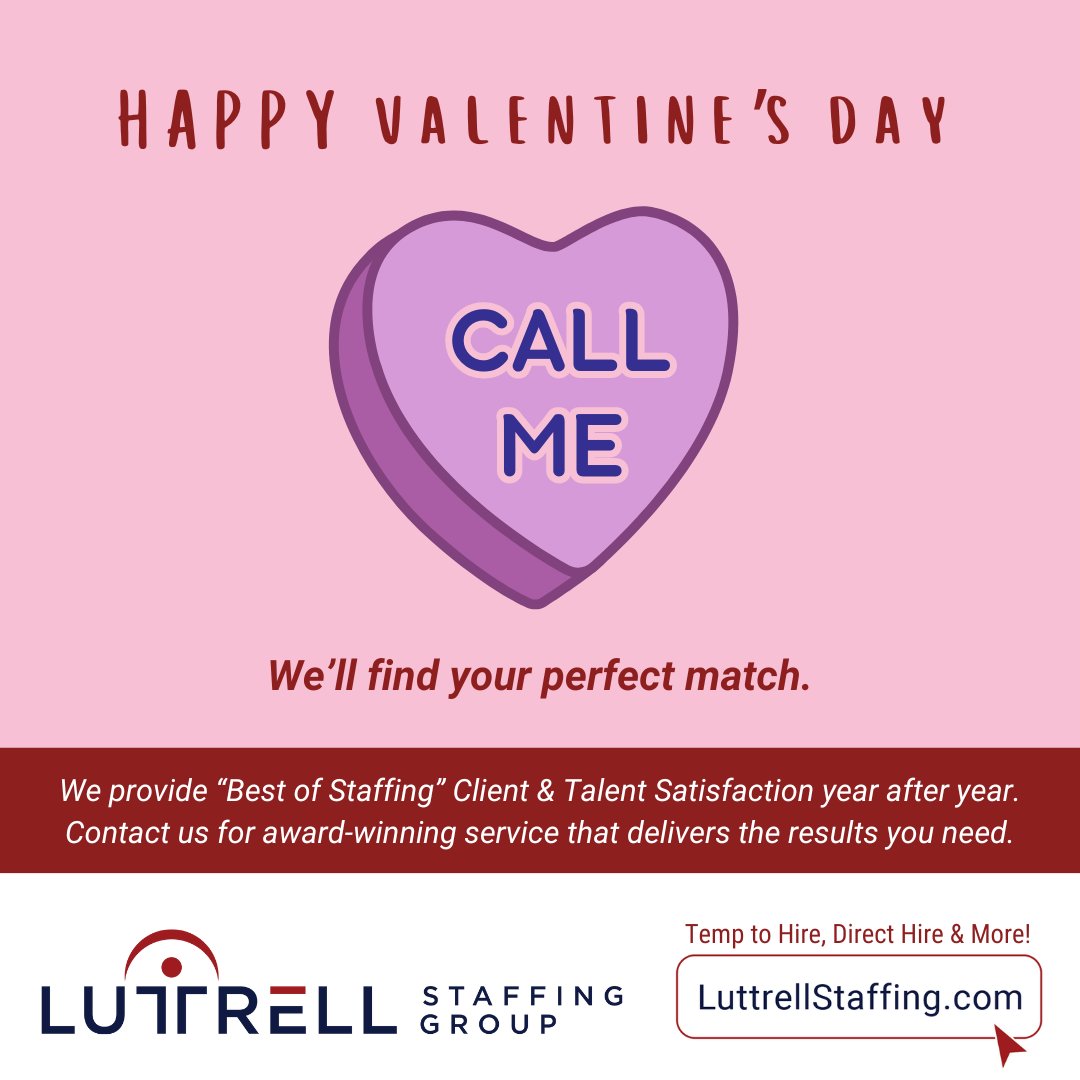 Are you a job-seeker looking for a new opportunity? Are you a talent-seeker, searching for new employees? Luttrell Staffing Group is the match-making business. We connect job-seekers with talent-seekers every day!
Call your nearest Luttrell Staffing branch today.
