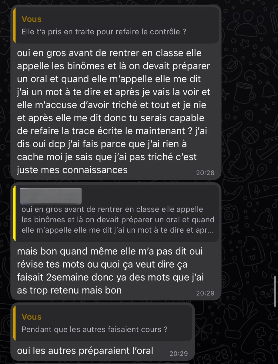 Banlieuedeprof's tweet image. 3/ imagine t’es une élève timide de milieu populaire dans un lycée de centre ville avec des gens qui ont plus de chance que toi.
Tu te donnes à un devoir EN CLASSE et on t’accuse de Chat Gpt.
Ouais la réussite c’est pas possible.
C’est suspect.