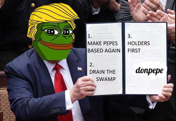 KriptoVidra's tweet photo. President Pepe is preparing to take over the 2024 elections. 🔥

Let's give him support and earn those stimulus checks.🥳 

Website: https://t.co/bpOqewiAly
TW: https://t.co/AapXYRFWsQ          
Telegram: https://t.co/fmqSO209jj https://t.co/FgmQS6602L