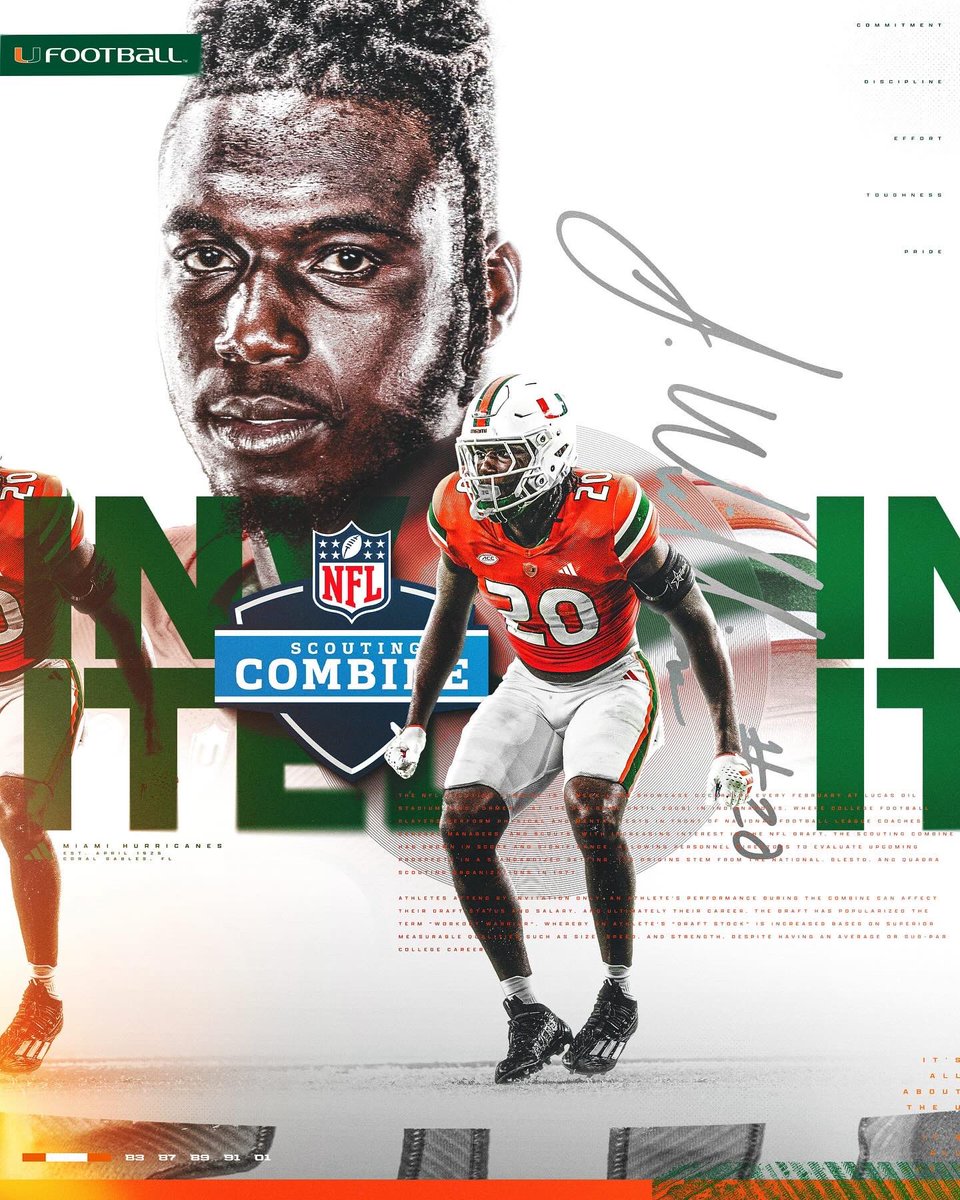 Congratulations to James Williams on accepting an invite to the 2024 NFL Scouting Combine 🙌 #GoCanes