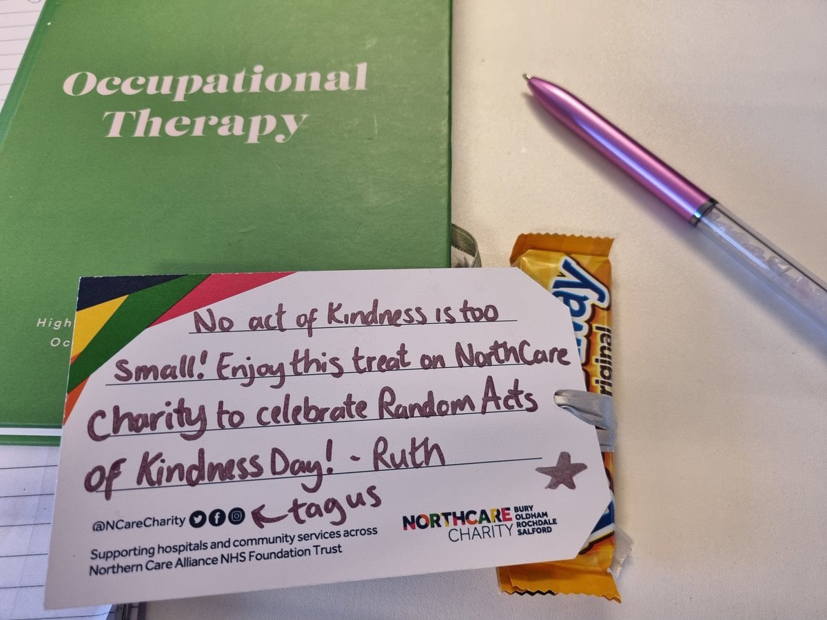 #TeamNorthCare @NCareCharity @NCAlliance_NHS thanks for my #RandomActsOfKindness treat which I came across at work today 
#OccupationalTherapy #paediatricoccupationaltherapy
