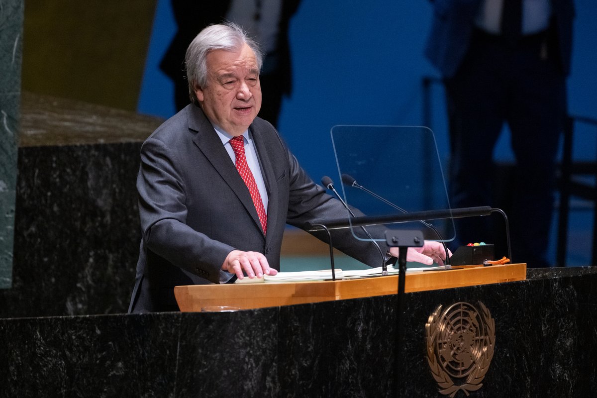 UN's tweet photo. “At the Summit of the Future in September, we have a chance to shape multilateralism for years to come.”

@antonioguterres sees dynamic effort to build a more effective, inclusive &amp; renewed multilateralism tuned to the 21st century. https://t.co/ukoZDbIN9n https://t.co/iDwbECZlB2