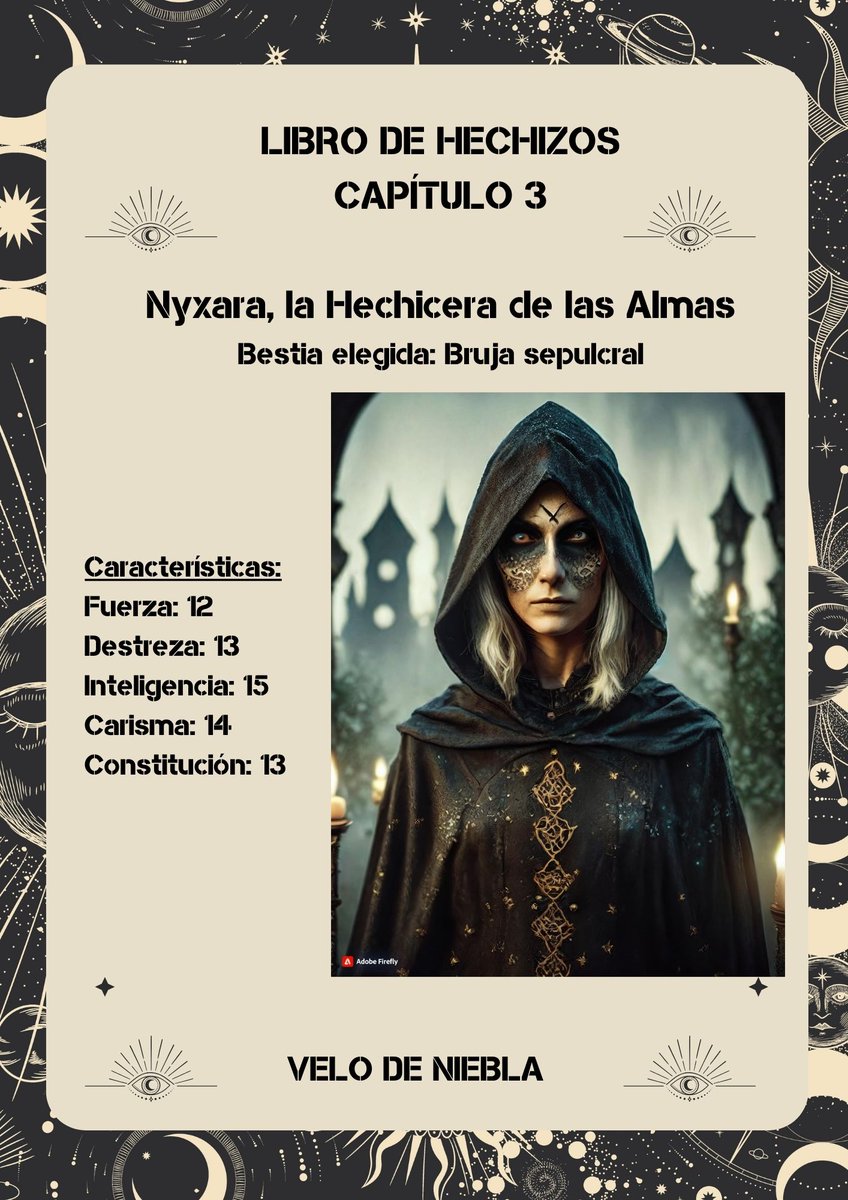 RaquelJimGar's tweet photo. Os presento a Nyxara, la Hechicera de las Almas, desde el aquelarre #NieblaAtq para las #JIPAtq24. @JorgeManzanoLag defenderemos a Velos de Niebla para que no despierte el Bijuu https://t.co/z9JvvpMTZo