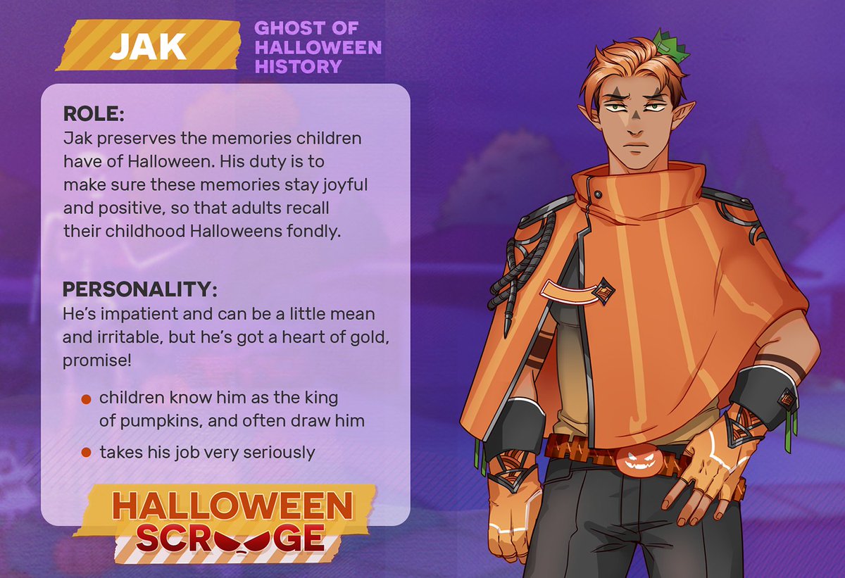 HamiltonHour's tweet photo. Halloween Scrooge (2021, Spooktober VN Jam) was
@veetwentythree's first VN and first solo game! It's a cozy halloween-themed twist on A Christmas Carol, and it's a kinetic novel with opportunities to flirt (or not) with 3 handsome ghosts

- 8k text

https://t.co/w4L3mm3LZu https://t.co/XLyK9ChoKN