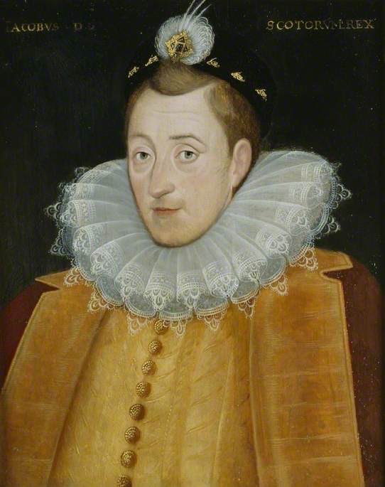 A late 16th century portrait of James VI 

(Historic England Archive/ Audley End) - looking very different to what we normally see.