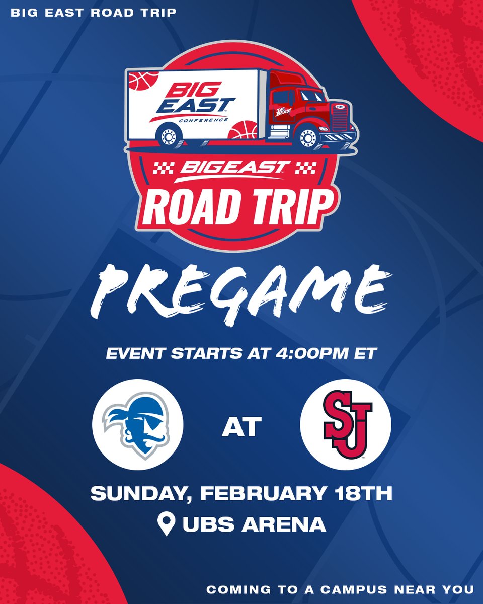 The @BIGEAST Road Trip is coming to Queens this weekend‼️ Play some games, take a picture with the Championship trophy, collect some giveaways, and more!! @StJohnsWBB vs. #20 Creighton 🎟 ⤵️ bit.ly/42latLi @StJohnsBBall vs. Seton Hall 🎟 ⤵️ bit.ly/3QI20wk