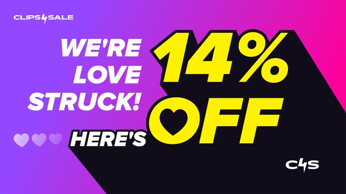 Get a 14% discount on all purchases when you spend $30 or more from Feb 13th to Feb 15th! on @clips4sale<a href="/tag/mvsales"class="tags"><span>#mvsales</span></a>