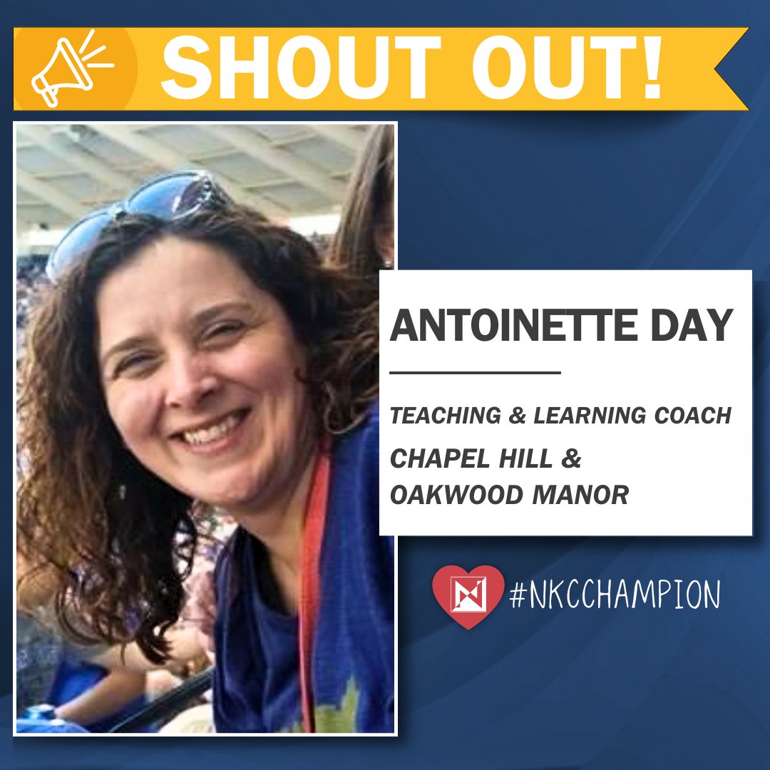 NKCSchools's tweet photo. Kudos to Antoinette Day, Teaching &amp; Learning Coach at @ChapelHillNKCSD &amp; @Oakwood_Manor! Her commitment elevates our school community, driving increased student achievement. A tireless advocate, she supports teachers and inspires us to be relentless #NKCChampions. https://t.co/JXKnlBVnPE