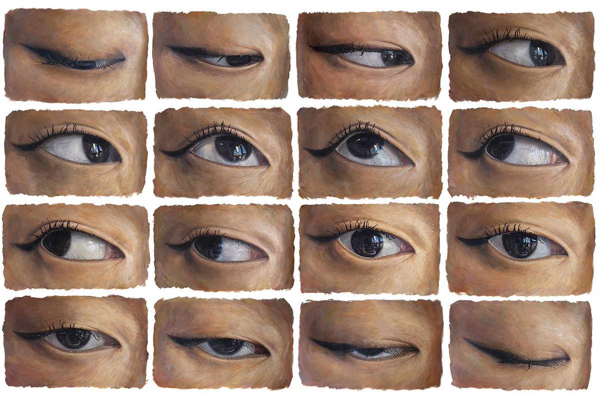 designdain's tweet photo. It's my pleasure to reveal this 16 piece work of large-scale oil paintings that I worked on for over 2 years during COVID. I painted through my long move from LA to NY. This patient process served as a meditation for my insecure feelings, and was perfect for using oil paint. 👁️👁️ https://t.co/RjUR0Vwjwq
