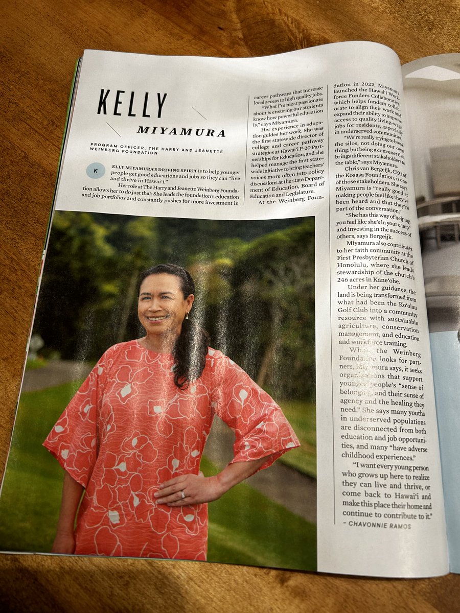 Congratulations to the @hjweinbergfdn Weinberg Foundation's Kelly Miyamura for being named as @hawaiibusiness Magazine's 20 for the Next 20! What @SchoolCouldBe salutes you and your work in education, Kelly!