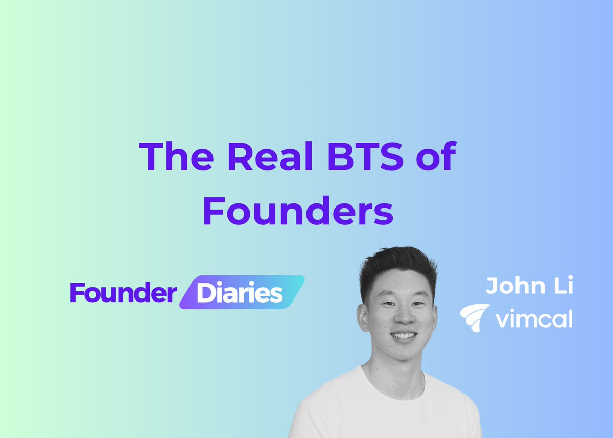 👋 Today, @michellebkwok and I are launching 📷Founder Diaries: A bi-weekly newsletter of unfiltered short stories behind the founders of today. Check out our first issue with @jaylbird11, founder of @vimcal, and subscribe here: founderdiaries.substack.com/p/john-li-vimc…