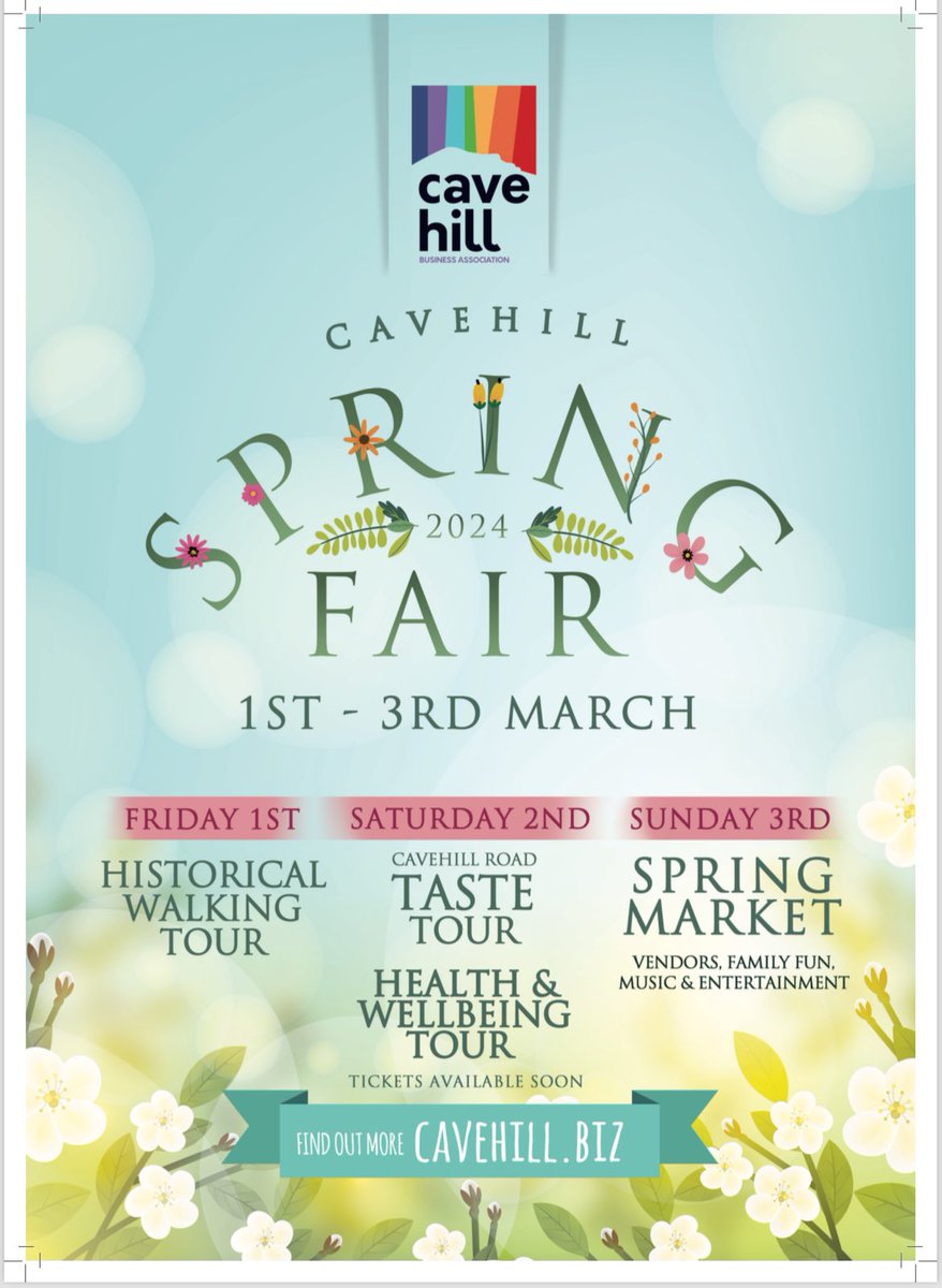 @NBelfasthour @NorthCityBC @WorksCoffee18 @Taylormaidcc @bfastmenshealth @GreatplaceB @cliftonbelfast @theduncairn @Poise_Presents @NIMentalHealth Did you see our Fab Cavehill Spring Fair has been announced for the 1st to 3rd of March ♥️♥️