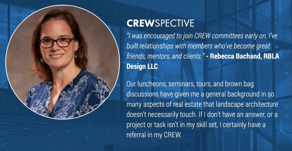 #TestimonialTuesday Member Rebecca Bachand, Owner of RBLA Design LLC, shares her thoughts on being part of CREW Boston.  Interested in joining our CREW?  Apply today! ow.ly/FItC50QAKoF #commercialrealestate #crewglobalnetwork #creboston
