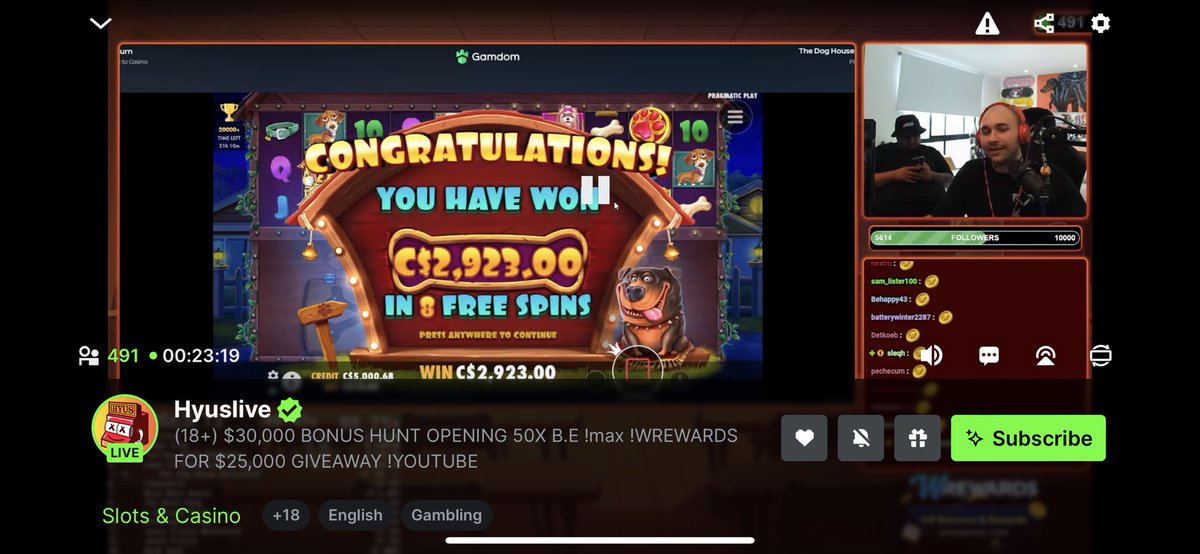 fredosisback's tweet photo. Come on guys get in @hyuslive is live with a opening and a surprise last bonus 500 bet bonus les go get in @WRewardscom https://t.co/MjGFGlbyi8
#slots #hyus #wgtv #wrewards https://t.co/iUeVi0jnL1