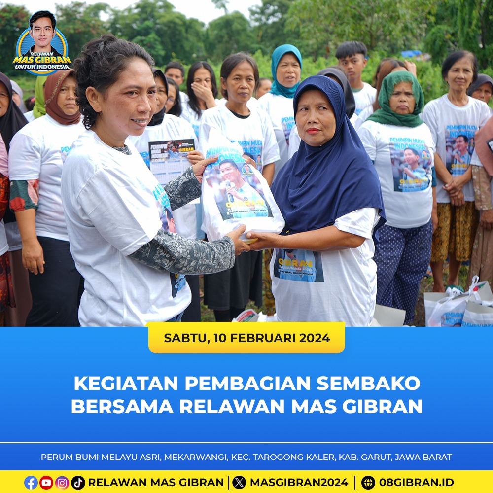 masgibran_id's tweet photo. Kegiatan relawan Mas Gibran menginspirasi kami bahwa kebaikan adalah bahasa universal yang mampu menyentuh hati siapa pun, di mana pun. Bersama, kita menyebarkan cinta dan harapan.

#RelawanMasGibran
#MasGibranUntukIndonesia
#gibranrakabumingraka
#prabowogibran
#prabowo
#gibran https://t.co/2zZGJt3Fmh