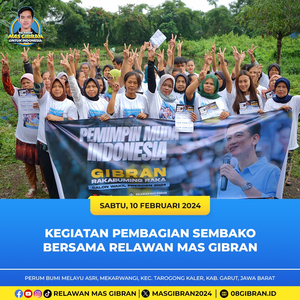 masgibran_id's tweet photo. Kegiatan relawan Mas Gibran menginspirasi kami bahwa kebaikan adalah bahasa universal yang mampu menyentuh hati siapa pun, di mana pun. Bersama, kita menyebarkan cinta dan harapan.

#RelawanMasGibran
#MasGibranUntukIndonesia
#gibranrakabumingraka
#prabowogibran
#prabowo
#gibran https://t.co/2zZGJt3Fmh