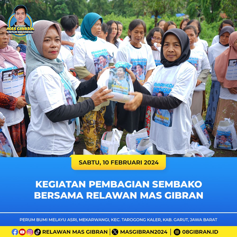masgibran_id's tweet photo. Kegiatan relawan Mas Gibran menginspirasi kami bahwa kebaikan adalah bahasa universal yang mampu menyentuh hati siapa pun, di mana pun. Bersama, kita menyebarkan cinta dan harapan.

#RelawanMasGibran
#MasGibranUntukIndonesia
#gibranrakabumingraka
#prabowogibran
#prabowo
#gibran https://t.co/2zZGJt3Fmh