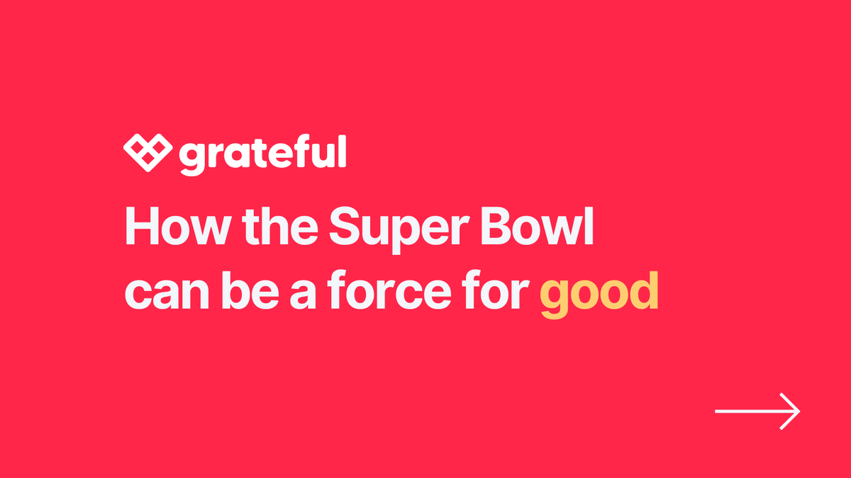 gratefulapp's tweet photo. The Super Bowl is one of America's most beloved events. 

What if the Super Bowl and its supporters decided to add charitable giving into its playbook?

Click through for a glimpse of how it could be a force for good. No surprise, the impact could be huge!

#SuperBowl https://t.co/iWNdQiPGlI