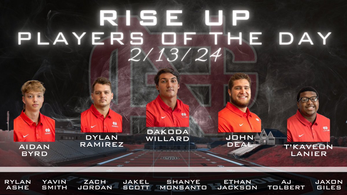 North Greenville Football (@ngufootball1) on Twitter photo Congratulations to our newest members of the Rise Up Champions! 🔴⚫️ #RiseUp Congratulations to our newest members of the Rise Up Champions! 🔴⚫️ #RiseUp