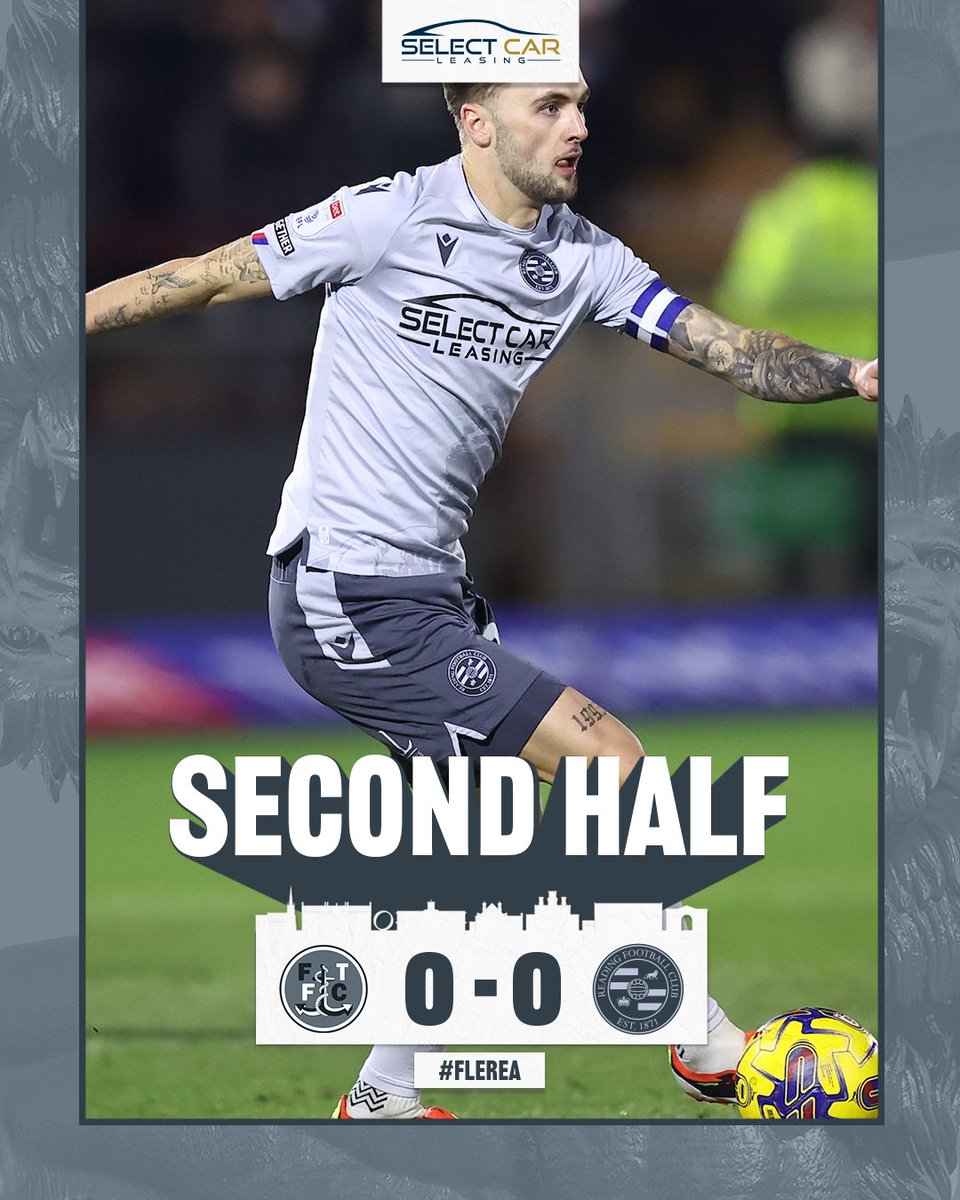 ReadingFC's tweet photo. 𝐒𝐄𝐂𝐎𝐍𝐃 𝐇𝐀𝐋𝐅
We are back underway at Highbury Stadium - Come on UURRZZZZZ!

🐟0-0👑
⏱️46'

#FLEREA | #ReadingFC https://t.co/Qay9S5Yy55