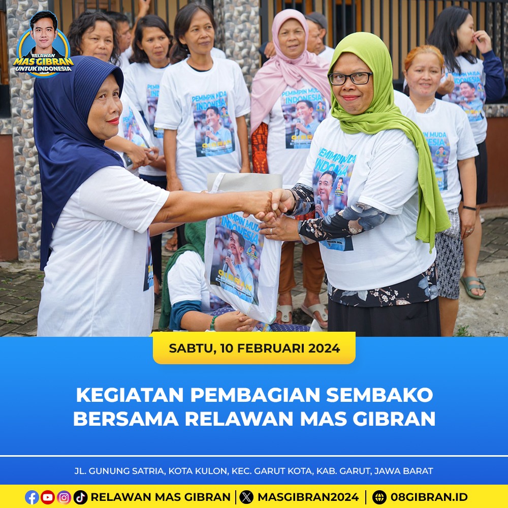 masgibran_id's tweet photo. Di setiap langkah relawan Mas Gibran, terukir kisah kepedulian dan kebersamaan yang menyentuh hati. Dalam aksi kebaikan, kita menjadikan dunia ini menjadi tempat yang lebih baik.

#RelawanMasGibran
#MasGibranUntukIndonesia
#gibranrakabumingraka
#prabowogibran
#prabowo
#gibran https://t.co/CMoZcLexYP