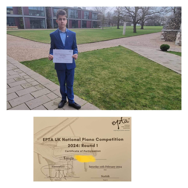 Well done to the 14 piano students from APHS for participating at the EPTA Piano Competition - Norfolk Region.