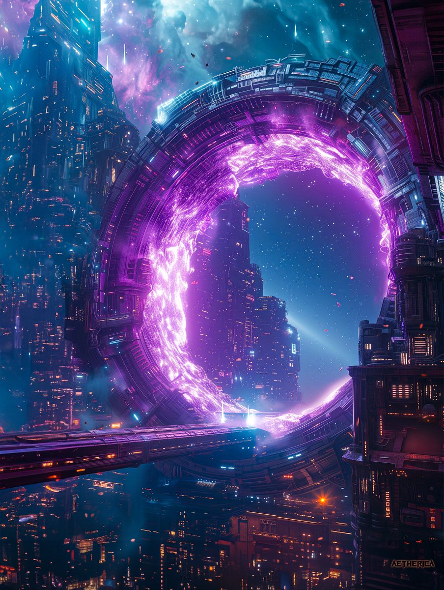 AethericaX's tweet photo. Location: Supreme Codex Gate
Integrated within the neon sprawl, the Supreme Gate thrums with power, a gateway to six other distant realms...
World: #CodexNeon | #Worldbuilding | #MidjourneyV6 | #ConceptArt https://t.co/ltYeiOhFc7
