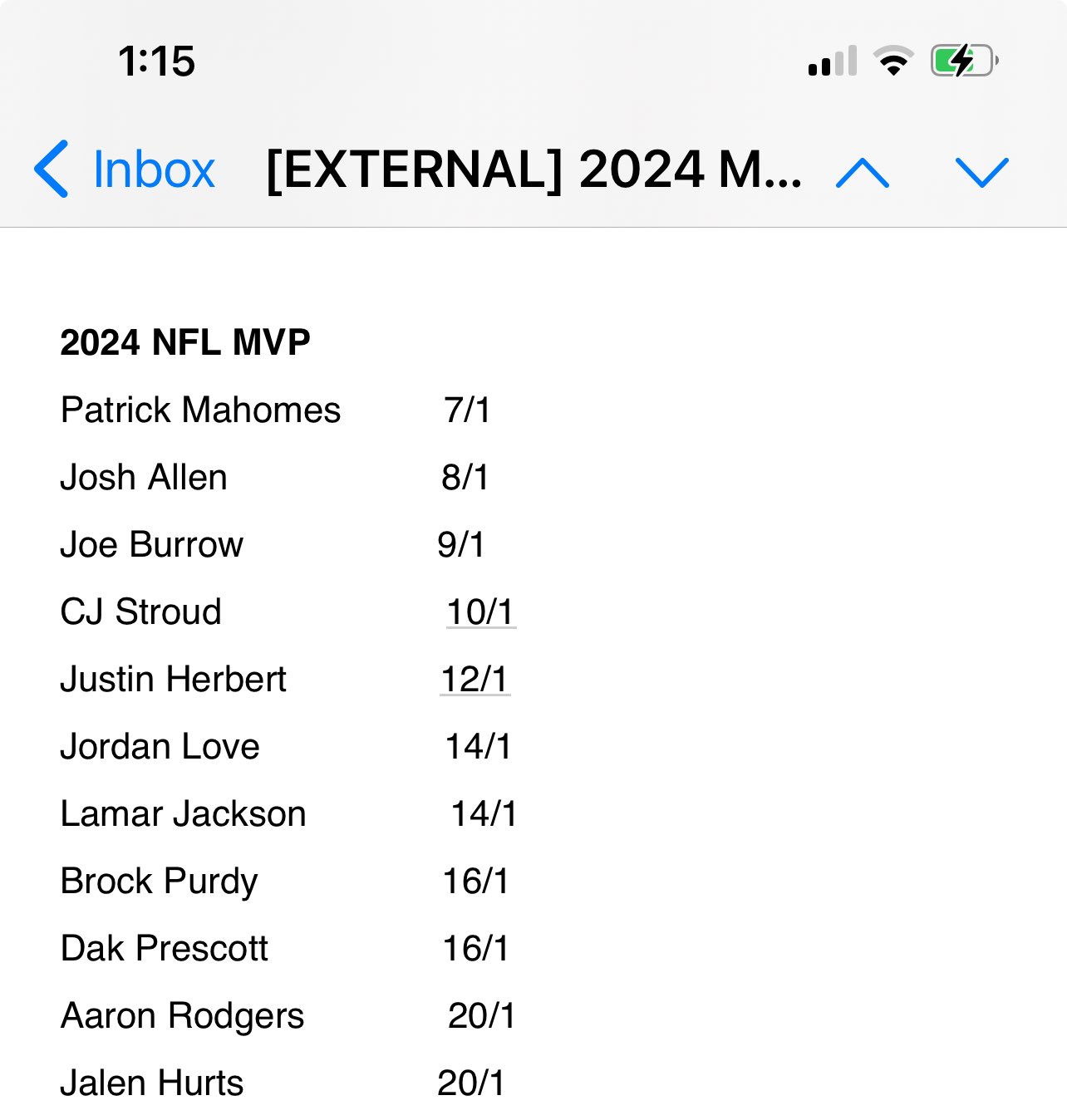 Nfl mvp list discount