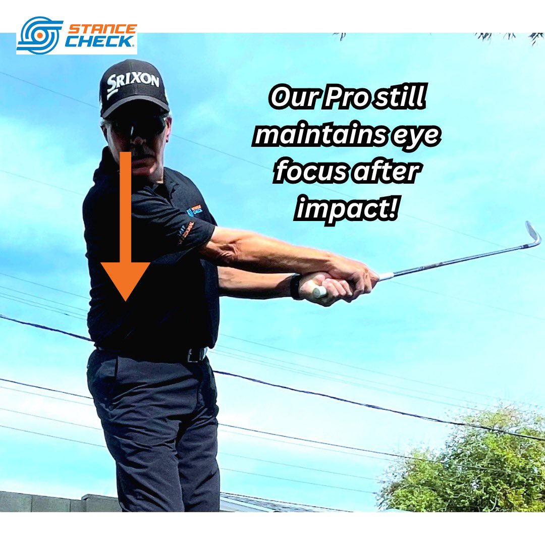 StanceCheck's tweet photo. “iZONE provides instant results by helping the player maintain eye focus through impact. The #1 swing flaw in Golf is coming out of the shot before impact is made, our Staff Pro is
 shown here demonstrating the iZONE and  maintaining eye focus after impact! 

#golf #vision #izone https://t.co/3bSiYrVIv7