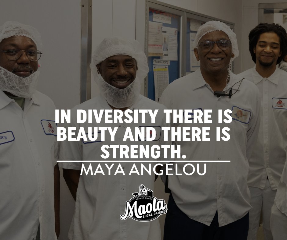 As Maya Angelou once said, 'In diversity there is beauty and there is strength.' 

We stand in support of diversity and openness, recognizing the power it brings to our communities. 
#BlackHistoryMonth #MaolaMilk #Diversity