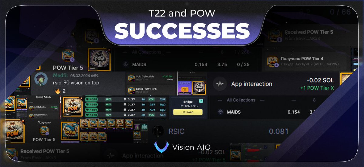 GIVEAWAY x SUCCESS POST 🎁💸

Few days ago we made two modules for our members and hit the new meta 

40 + sol profits on T22 from 1 member 🔥

50 + pow minted from 1 member 🤖

GIVEAWAY 

Prize: 2 weekly keys

Duration: 24h

Requirements: Like + Retweet

GL! 💙