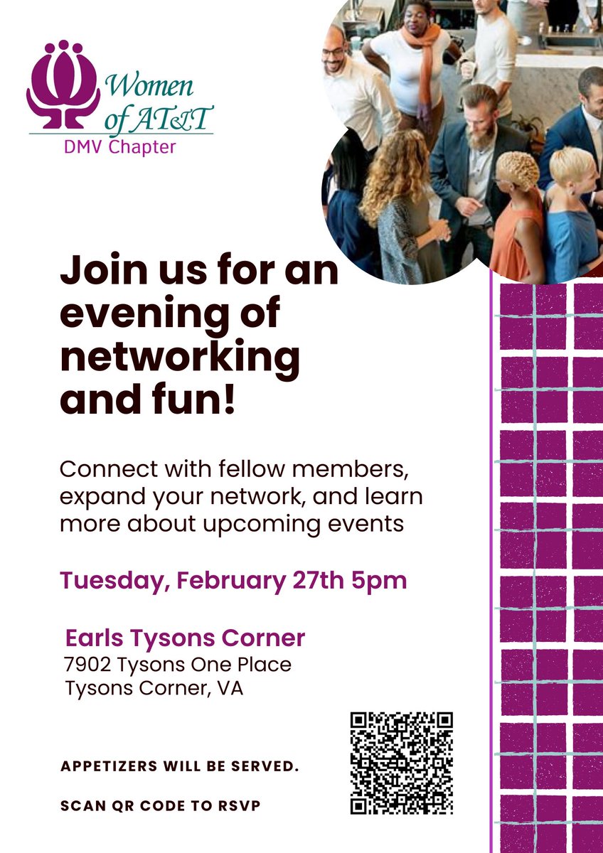 woa_dmv's tweet photo. Join us at our first networking event of the year! #womenofatt #woadmv https://t.co/pcCEw5BGmz