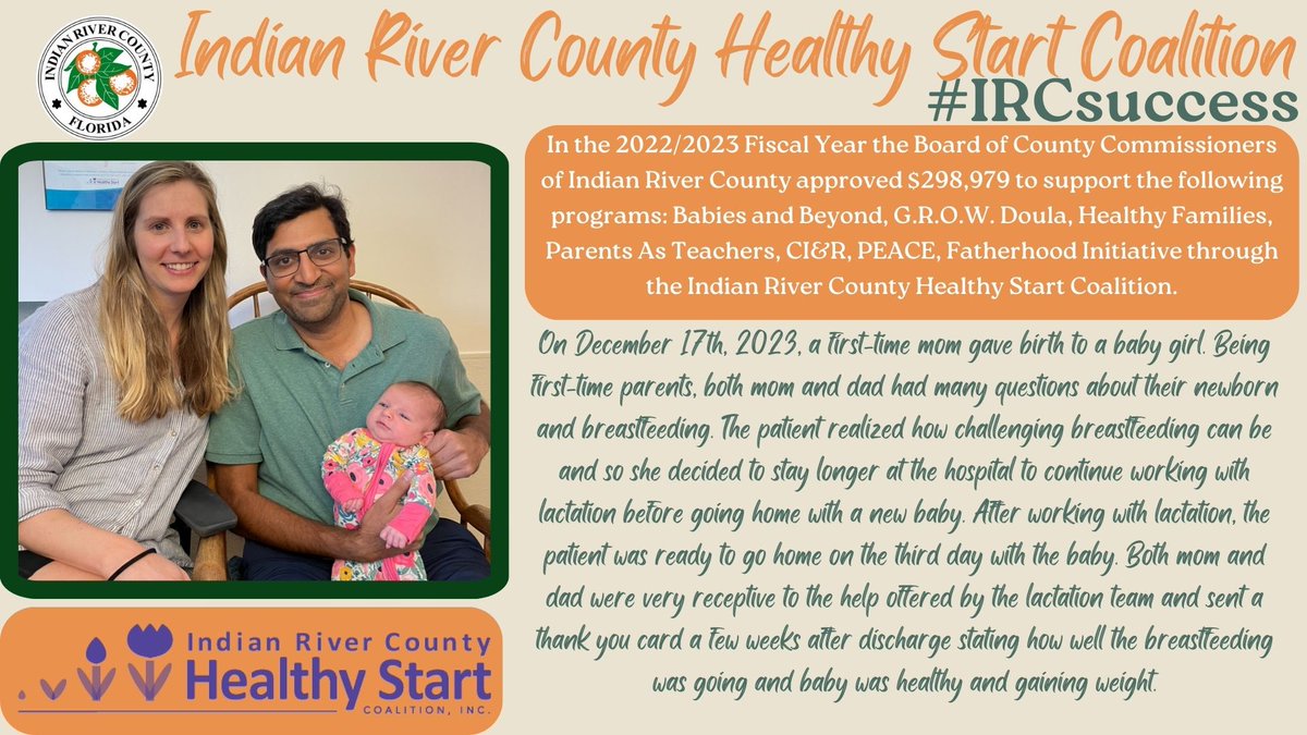 Another #ircsuccess A heartwarming success story made possible by the @IRCGOV allocating funds to vital programs like Babies & Beyond, G.R.O.W. Doula, Healthy Families, & more through the IRC Healthy Start Coalition Here's how your contributions are making a difference: