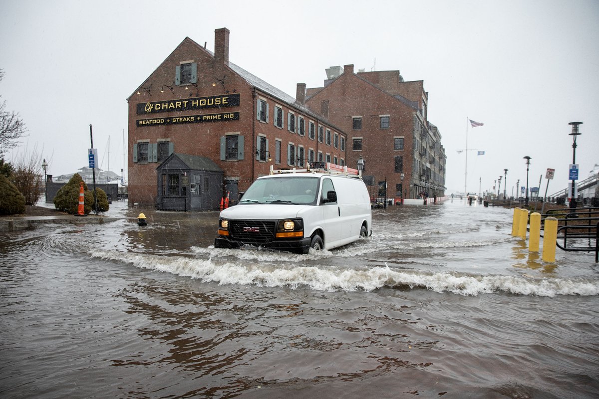 A vehicle driving along Long Wharf earlier today: