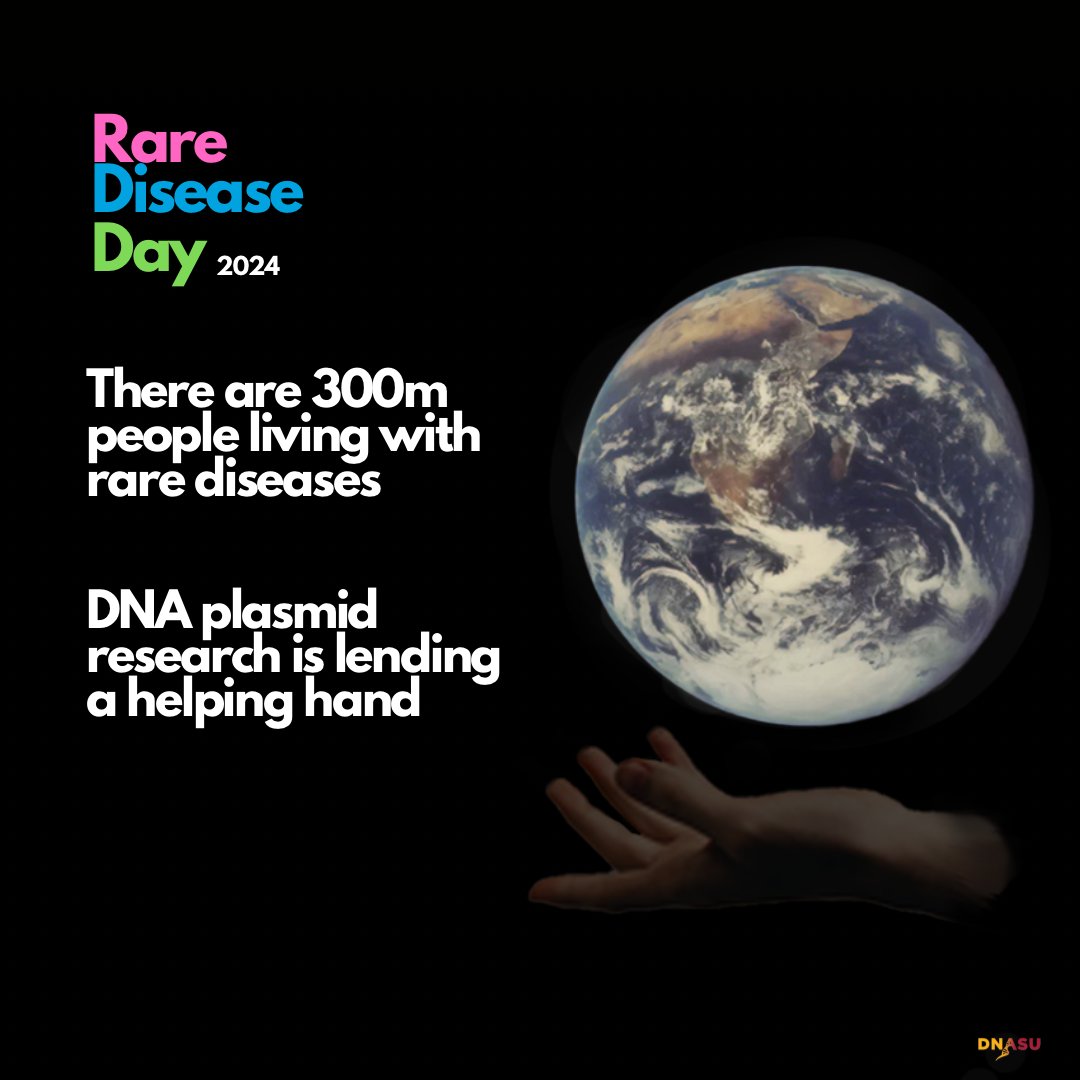 DNASUPlasmids's tweet photo. 80% of Rare Disease are caused by genetic mutation. DNA plasmids may be the heroes we’re looking for! #RareDisease #plasmids #DNA #NationalDay #rarediseaseday #genetics #science #research https://t.co/diyDpZhxE3