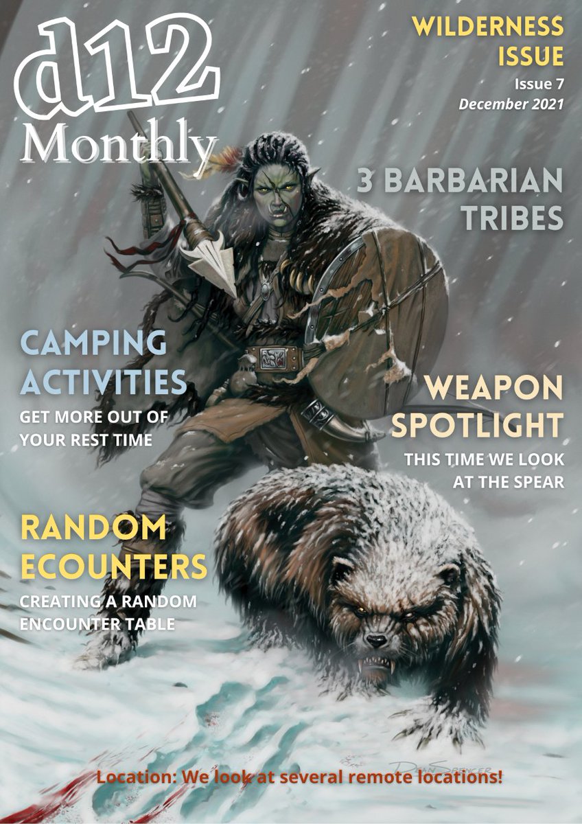yum_dm's tweet image. Do you want some overland travel and camping rules for your #DnD #Hexcrawl. Dig into issue 7 of my zine, #d12Monthly. 

yumdm.com/d12-monthly-is…

#DungeonsAndDragons #TTRPG